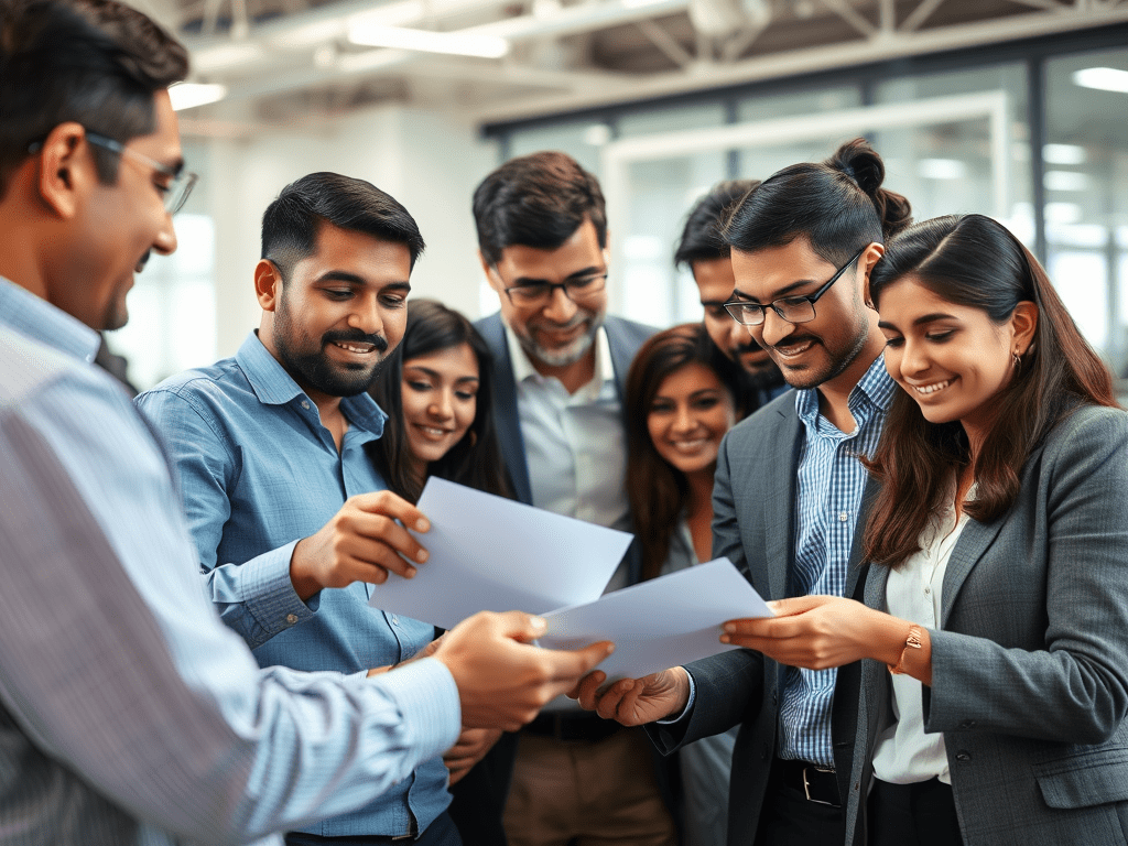 Business professionals from India and international markets collaborating on product development and quality improvement strategies