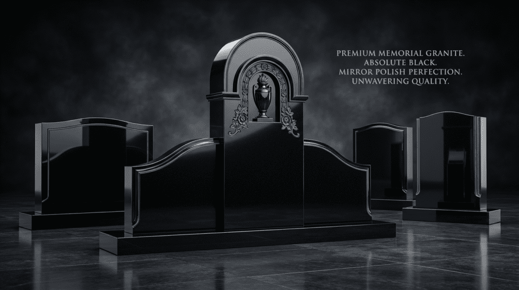 Absolute Black Granite Slabs for UK and France Memorial Manufacturers